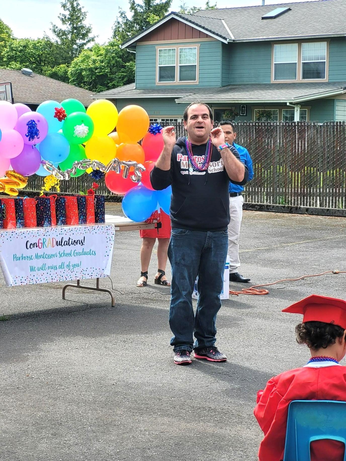 Speech during preschool graduation festivities 