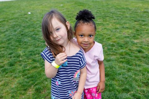 Portrait of two young girls