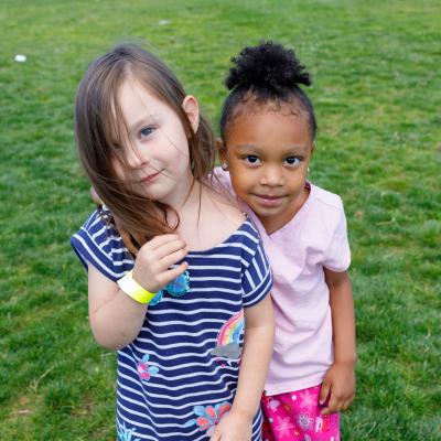 Portrait of two young girls